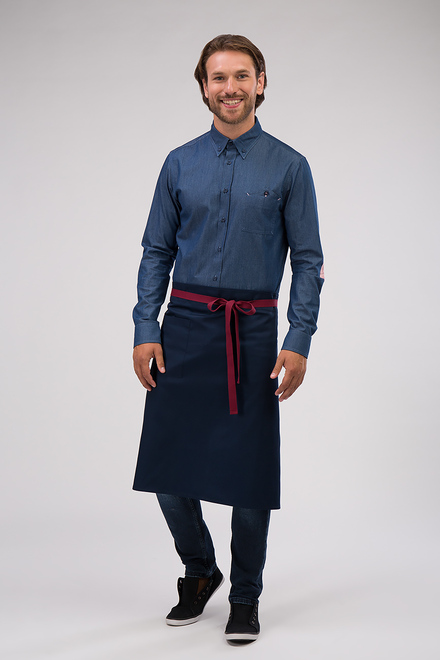 Фартук длинный на поясе с люверсами и 1 карманом